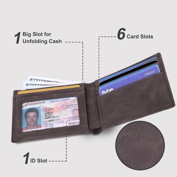 Slimline Bifold Wallet | Portland Leather Goods Men\'s Wallet Card Dark Brown Front Pocket Style Vegan Leather Bifold Designed